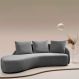 Sofá Chaise Decorativa Emilia 230cm com Almofadas Linho Cinza G92 - Gran Belo