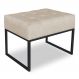 Puff Lisa Suede Base Metálica Industrial Preto - Pallazio