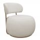 Poltrona Decorativa Greta Base Fixa Ouro Fosco Bouclé Off White - Nexta Casa