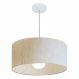 Pendente Cilíndrico 4052 Cúpula em Tecido 50x21cm Linho Bege- Bivolt