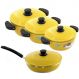 Kit 3 Panelas + Frigideira Gulê Alumínio 4 Peças Amarelo
