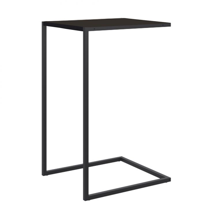 Mesa Lateral Retangular Steel Preta