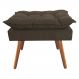 Puff Decorativo Opalla Pés Palito Suede Marrom - DS Estofados