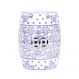 Banqueta Seat Garden Jardim Cerâmica 31X31X45Cm Branco/Azul