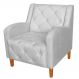 Poltrona Decorativa Munique Pés Trapézio Suede Branco - DS Estofados