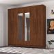 Guarda Roupa 6 Portas Com Espelho Audi Imbuia Rústico