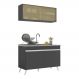 Armário de Cozinha Compacta 120cm Veneza Multimóveis V2140 Preto/Branco