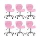 Kit 6 cadeiras Office Eiffel Slim Base Giratória Rosa
