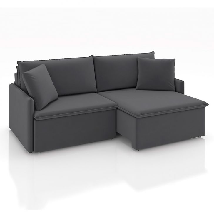 Image of Sofá 3 Lugares Retrátil E Reclinável Stilo Veludo Grafite 194 Cm PLA-MO173UP52QIHMOB