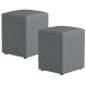 Kit 02 Puffs Quadrado L02 Decorativo Corano Cinza - Lyam Decor