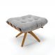 Puff Giratório Costela Suede Cinza Base de Madeira MA30 M11 - D'Rossi