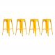Kit 4 Banquetas Tolix Iron Design Industrial Amarela 76 cm Aço Cozinha Bar Bistrô Bancada