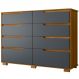 Comoda Georgia 8 Gavetas 147 cm Freijo Cinza Moval