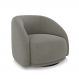 Poltrona Decorativa Jenny Base Giratória em Metal Preto Veludo Cinza G45 - Gran Belo