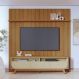Conjunto Painel e Rack Coimbra Cumaru Opala