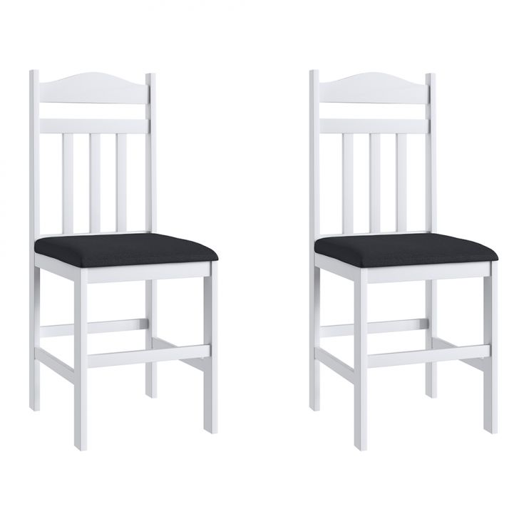 Conjunto Com 2 Cadeiras De Cozinha Perrie Branco E Preto