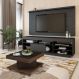 Conjunto de Sala de Estar Treviso com Rack, Painel para TV até 55 polegadas e Mesa de Centro Amêndoa e Preto