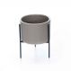 Cachepot Cinza com Suporte em Metal P 10X8 cm - D'Rossi