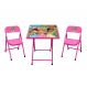 Conjunto Infantil com Mesa e 2 Cadeiras Rosa