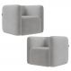 Poltrona para Sala de Estar Decorativa Kit com 2 Maggie K04 Veludo Cinza - Mpozenato