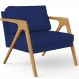 Poltrona Decorativa Sala De Estar Pietra Estrutura De Madeira L02 Suede Azul Marinho - Lyam Decor
