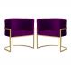 Kit 02 Poltronas Decorativa Luana Luxo Veludo Roxo