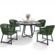 Kit Mesa Wine Com 4 Cadeira Área Externa Espaço Gourmet Corda Náutica Belize D04 Verde - Lyam Decor
