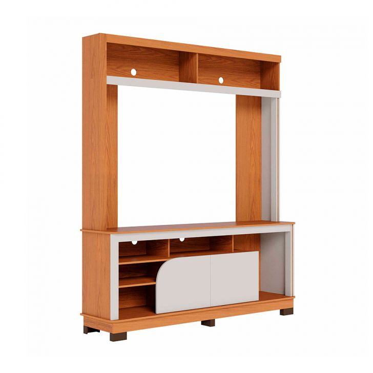 Estante para Home Theater e TV até 65 Polegadas Belaya 2 Portas Freijó e Off White