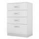 Cômoda para Quarto 4 Gavetas Estrela Branco