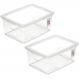 2 Caixas Organizadoras Plástica 15L com Tampa Ordene My Closet Retangular Transparente