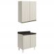 Armario Aereo Balcao 2 Portas 80cm MDF Kali Bianco Toq Bianco Toq Nicioli