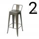 Conjunto 2 Banquetas Tolix Com Encosto Baixo - Bronze