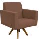 Poltrona Decorativa Giratória Sala de Estar Base de Madeira Helô L02 Suede Rosê - Lyam Decor