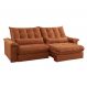 Sofá 3 Lugares Retrátil e Reclinável Aruba Veludo Terracota 230 cm