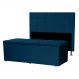 Kit Cabeceira e Calçadeira Baú King 1,95m Roma Suede Azul Marinho - Pallazio