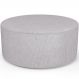 Puff Redondo Orgânico para Living 90cm Lola W01 Linho Cinza - Lyam Decor