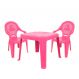 Conjunto de Mesa de Plástico com 2 Cadeiras Infantil Happy Rosa