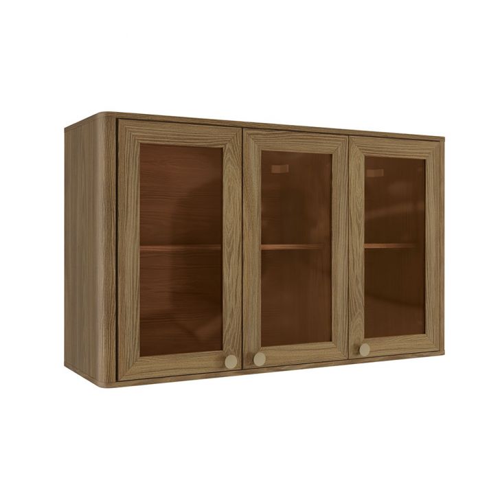 Armário Aéreo Kapiz 3 Portas Nogueira 120 cm