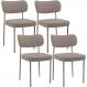 Kit 04 Cadeiras Decorativa Estofada Para Sala de Jantar Melina Base Arena L02 Bouclê Bege - Lyam Decor