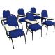 Kit com 6 Cadeiras Universitária para Auditórios Linha Hotel Azul