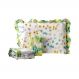 Jogo de Cama Solteiro 180 fios Romantique Verde Floral com Xadrez 3 peças Textil Lar