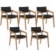 Kit 05 Cadeiras Para Sala de Jantar Estar Living Giorgia L02 Suede Preto - Lyam Decor