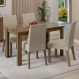 Conjunto Sala de Jantar Mesa Tampo de Vidro 4 Cadeiras Rustic/Imperial Antônia Madesa