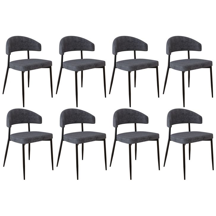 Cadeira de Jantar Estofada Kit 8 Chloe M25 Linho Lautrec Grafite - Mpozenato