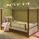 Cama Montessoriana LED Isa Branco e Mel com Colchão