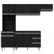 Cozinha Modulada 4 Peças Balcão sem Tampo 120cm Andréia Preto - AJL Móveis
