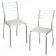 Kit 2 Cadeiras Cromada Sala Jantar 2C140CR Corino Branco Kappesberg