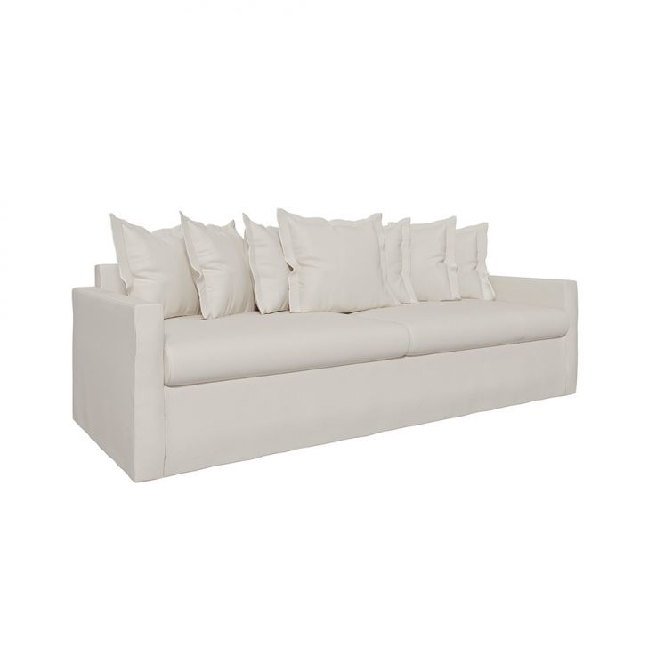 Image of Sofá 3 Lugares Enseada Com Capa Removível Linho Marfim 240 Cm PLA-MO895UP52HXRMOB