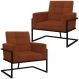Kit 2 Poltronas Cadeira com Base de Ferro para Esritório Corino MOBLAN decor