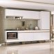 Cozinha Modulada Completa Compacta 5 Pçs com Balcão para Cooktop Veneza Multimóveis MP2270 Branco/Dourado
